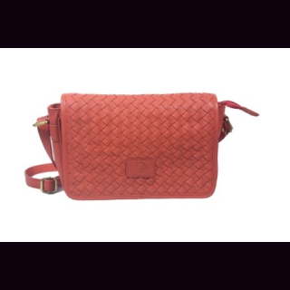 Umh&auml;ngetasche, NDM-Leder, rot, B&uuml;ffelleder, ca. 25 x 16 x 5,5 cm