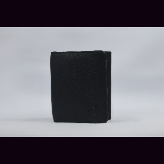 Geldb&ouml;rse Leder klein, NDM-Leder, schwarz, B&uuml;ffelleder, ca. 18 x 9,5 cm