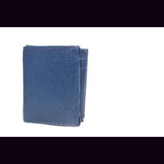 Geldb&ouml;rse Leder klein, NDM-Leder, blau, B&uuml;ffelleder, ca. 18 x 9,5 cm