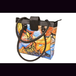 Tasche handbemalt, Damentasche, Leder handbemalt, Ziegenleder