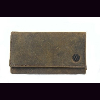 Damengeldb&ouml;rse Hunterleder, braun, Rindsleder, ca. 16,5 x 9,5 cm