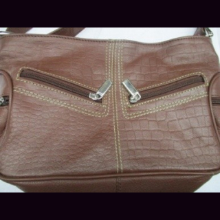 Tasche Leder Kroko-Design, Damentasche, NDM-Leder, Rindsleder