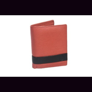 Geldb&ouml;rse Leder zweifarbig, Brieftasche, NDM-Leder, rot, Rindsleder
