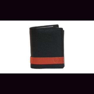 Geldb&ouml;rse Leder zweifarbig, Brieftasche, NDM-Leder, schwarz, Rindsleder