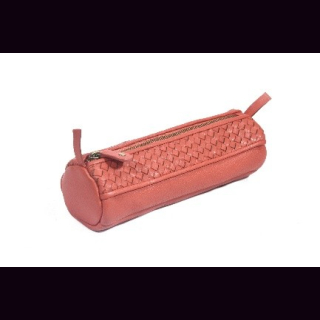 Federm&auml;ppchen rotes Leder, NDM-Leder, Rindsleder, ca. 19 x 5,5 (&Oslash;) cm