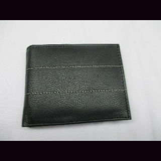 Geldb&ouml;rse schwarzes Leder, NDM-Leder, Rindsleder, ca. 26 x 10 cm