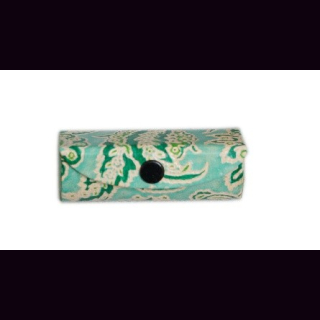 Lippenstift-Etui Shanti-Leder Blatt-Design, Ziegenleder, ca. 8 x 3 x 3 cm