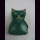 M&uuml;nzb&ouml;rse Smiley-Katze gr&uuml;nes Leder, Spardose, Shanti-Leder, Ziegenleder, ca. 11,5 x 7 x 2,5 cm