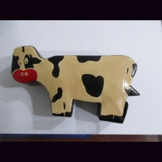 Spardose Kuh Leder, Shanti-Leder, Ziegenleder, ca. 18 x 10 x 3 cm