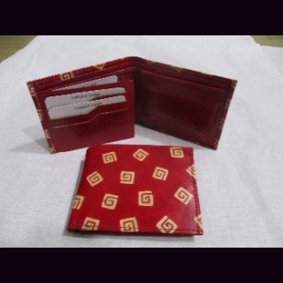 Geldb&ouml;rse Shanti-Leder 6 Designs, rot, Ziegenleder, ca. 25 x 10 cm